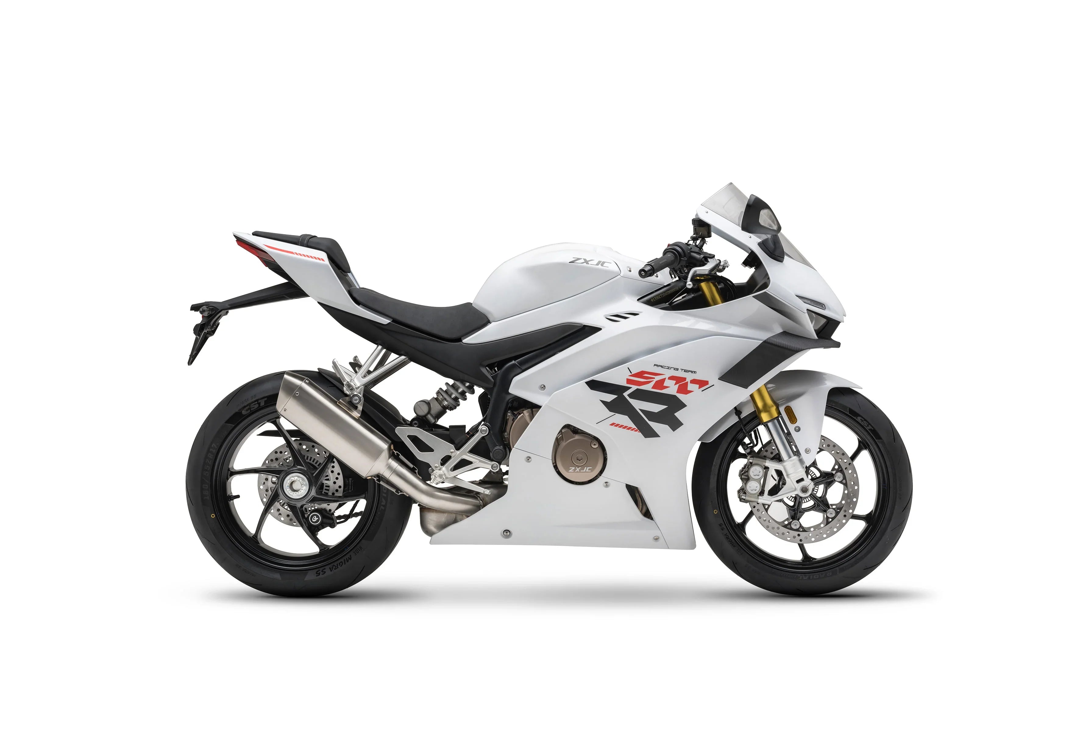 Free Shipping Pearl White ZXMoto wsbk 500RR motorbike
